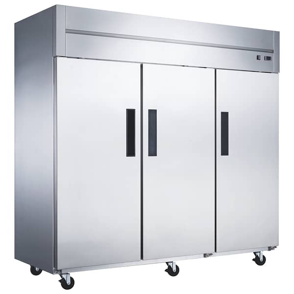 D83AR Commercial 3-Door Top Mount Refrigerator in Stainless Steel
