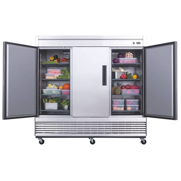 D83R 3-Door Commercial Refrigerator in Stainless Steel - Image 3