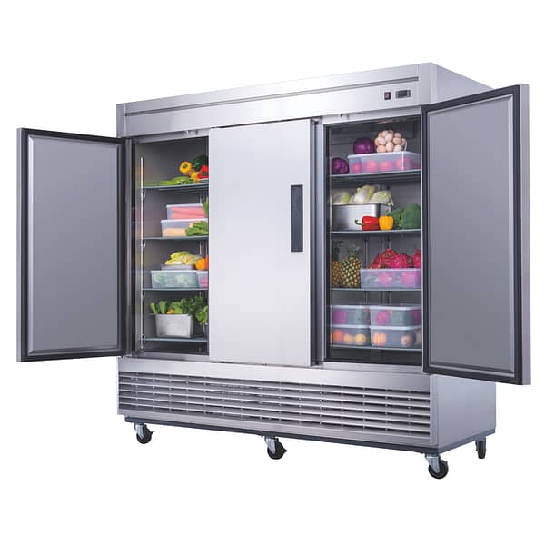 D83R 3-Door Commercial Refrigerator in Stainless Steel - Image 4