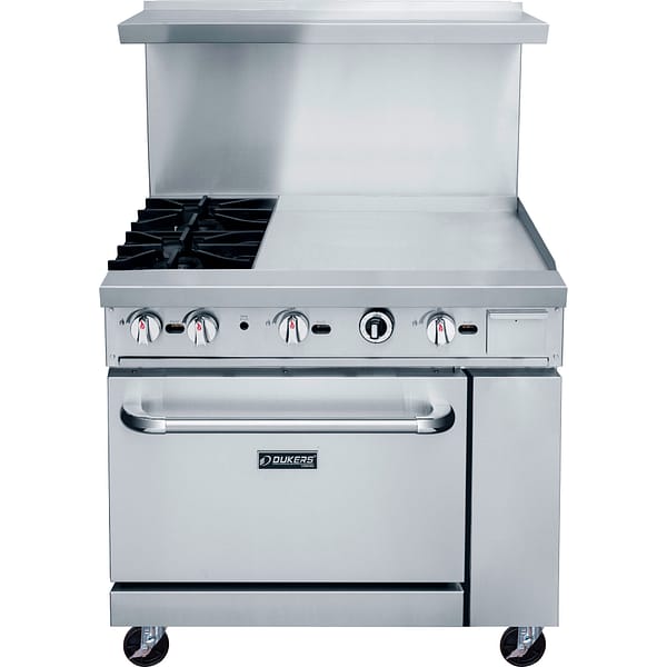 DCR36-2B24GM 36″ Gas Range with Two (2) Open Burners & 24″ Griddle - Image 3