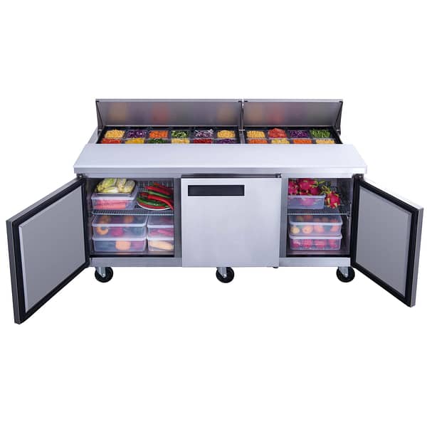 DSP72-18-S3 3-Door Commercial Food Prep Table Refrigerator