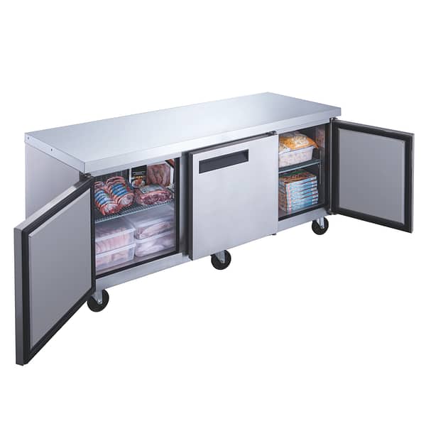 Specification: DUC72F 3-Door Undercounter Commercial Freezer in Stainless Steel