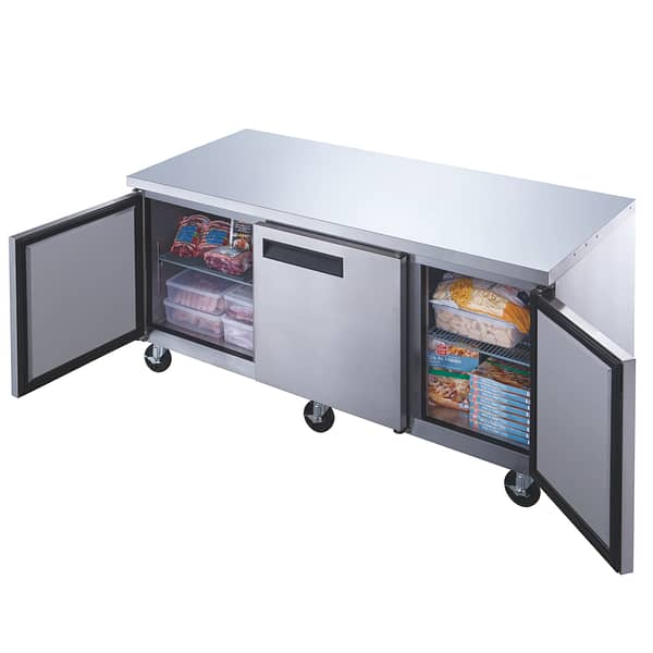 Specification: DUC72F 3-Door Undercounter Commercial Freezer in Stainless Steel
