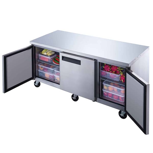 DUC72R 3-Door Undercounter Commercial Refrigerator in Stainless Steel