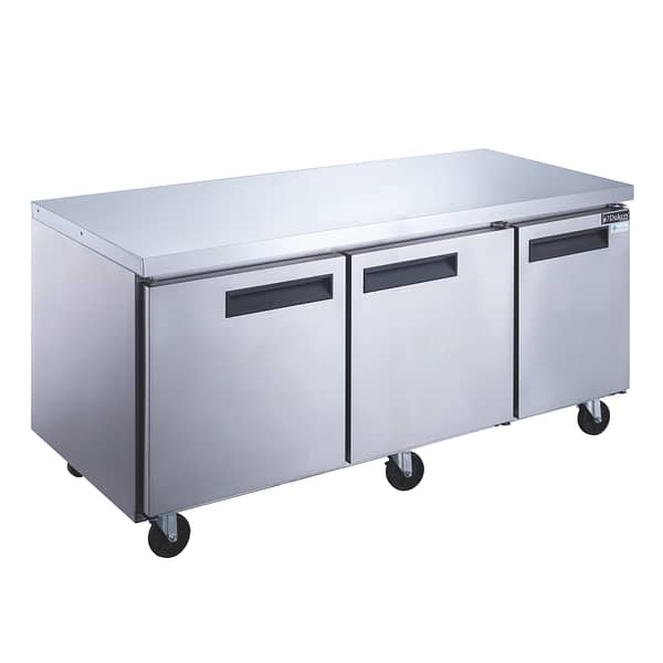 Specification: DUC72F 3-Door Undercounter Commercial Freezer in Stainless Steel